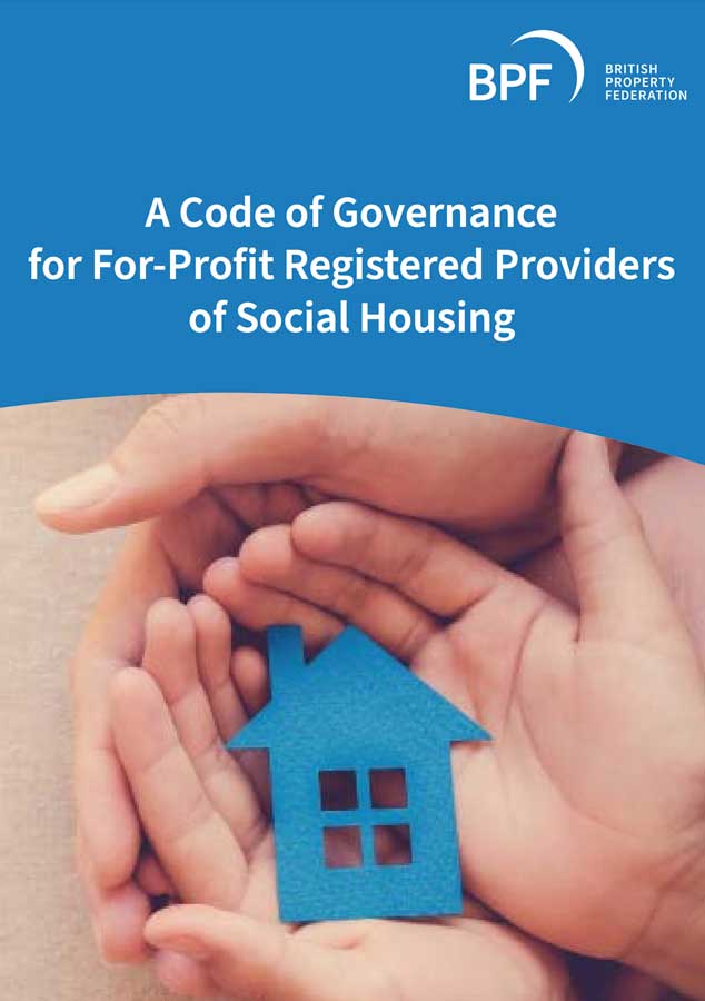 Report cover: A code of governance for for-profit registered providers of social housing