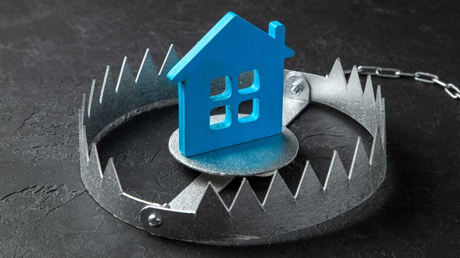 A trap with the model of a house in the middle