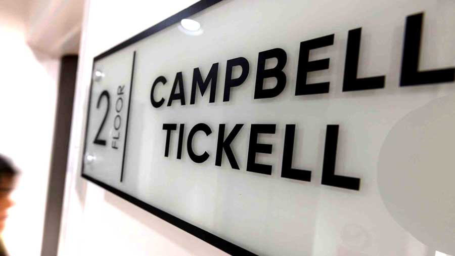 The Campbell Tickell office sign