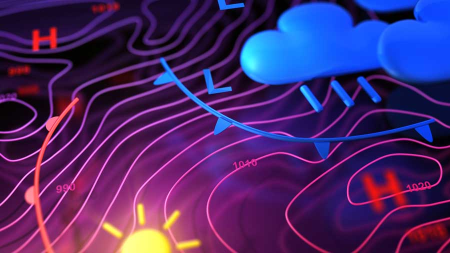 Colourful weather map