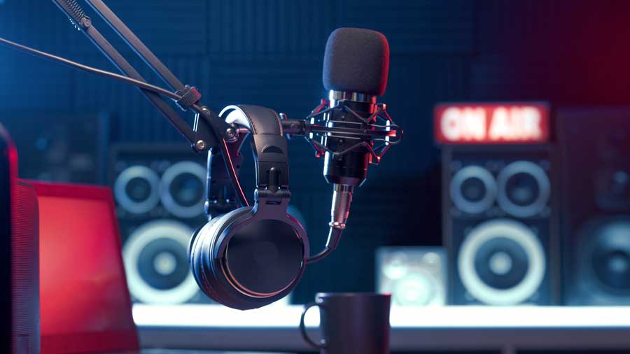 Microphone and headphones