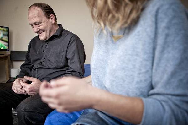 A service user talks to his mentor