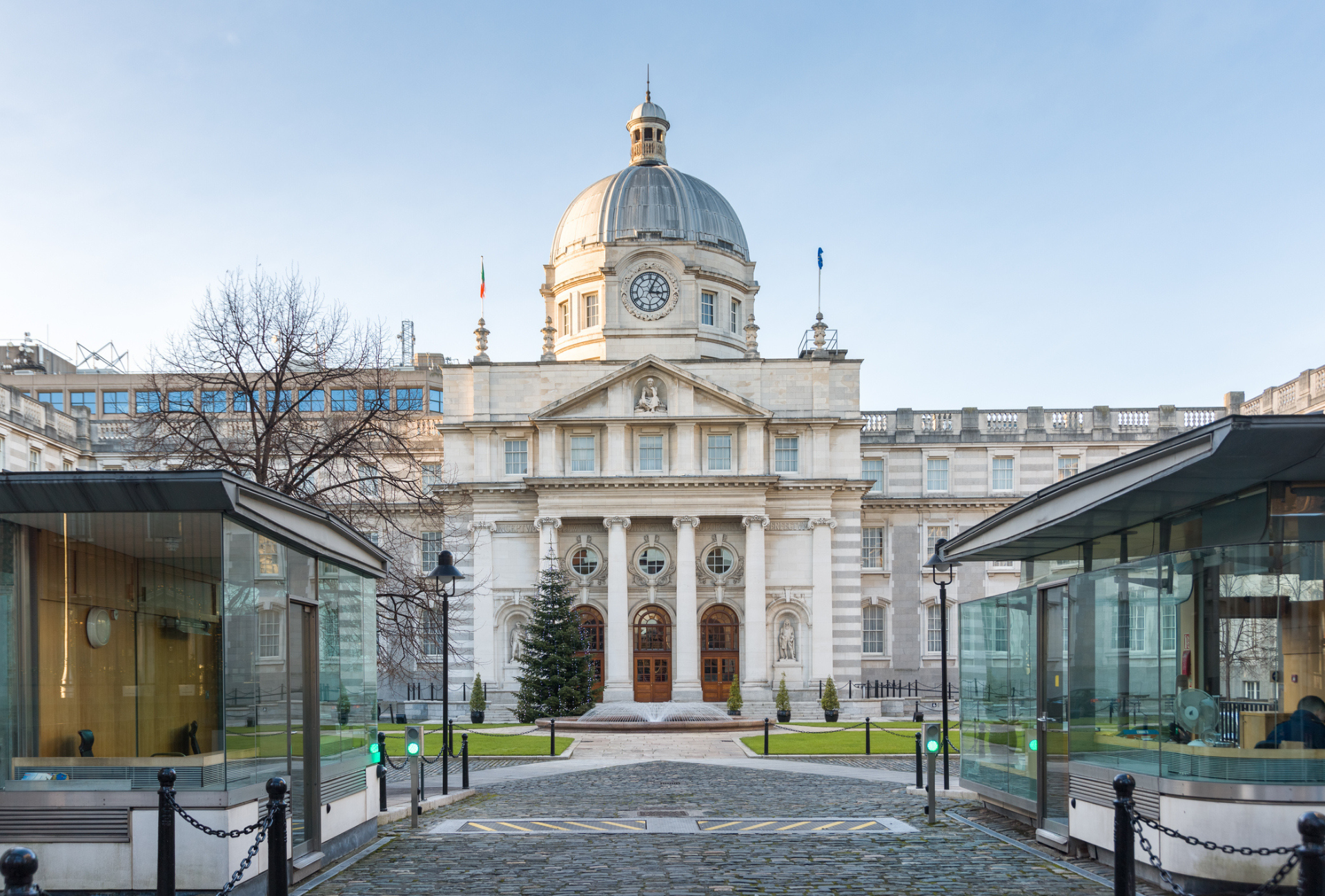 Dublin, Ireland – December 26, 2016:The seat of the Irish government also known as Leinster House. Both the lower (Dail) and higher