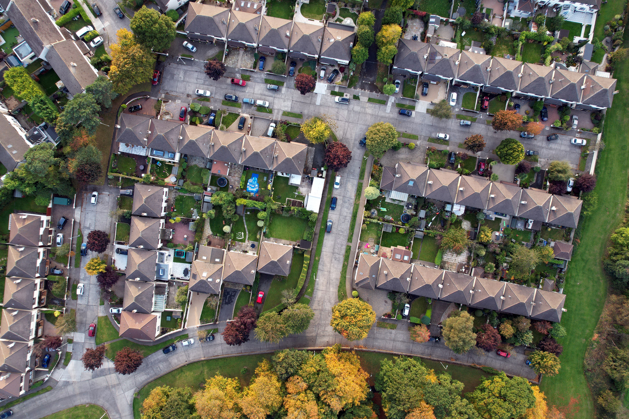 housing aerial view