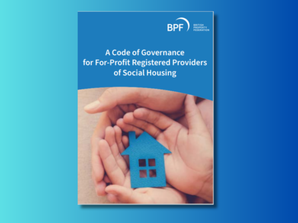 cover photo of the BPF code of governance for for-profit registered providers